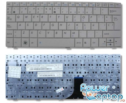 Tastatura Asus Eee PC 1001PQ alba. Keyboard Asus Eee PC 1001PQ alba. Tastaturi laptop Asus Eee PC 1001PQ alba. Tastatura notebook Asus Eee PC 1001PQ alba