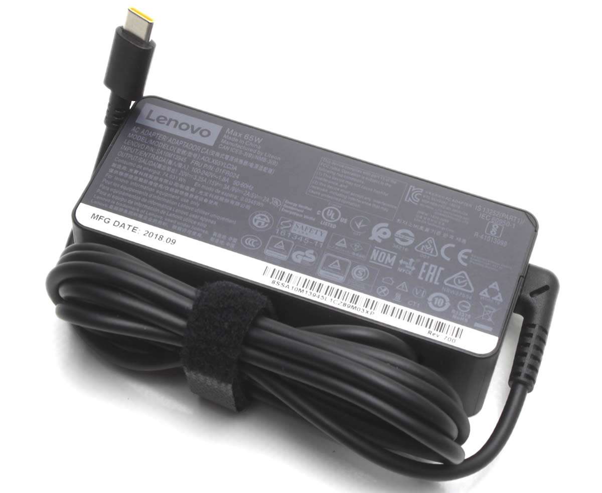 Incarcator Lenovo ThinkPad X1 Carbon 3nd Gen 65W mufa USB-C 3nd imagine noua reconect.ro