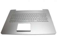 Tastatura Asus N752 argintie cu Palmrest argintiu. Keyboard Asus N752 argintie cu Palmrest argintiu. Tastaturi laptop Asus N752 argintie cu Palmrest argintiu. Tastatura notebook Asus N752 argintie cu Palmrest argintiu