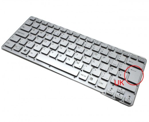 Tastatura Sony Vaio VPCCA2 Argintie. Keyboard Sony Vaio VPCCA2. Tastaturi laptop Sony Vaio VPCCA2. Tastatura notebook Sony Vaio VPCCA2
