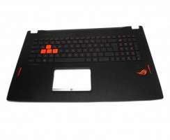 Tastatura Asus  GL702VM neagra cu Palmrest negru iluminata backlit. Keyboard Asus  GL702VM neagra cu Palmrest negru. Tastaturi laptop Asus  GL702VM neagra cu Palmrest negru. Tastatura notebook Asus  GL702VM neagra cu Palmrest negru