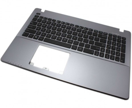 Tastatura Asus  X550CC neagra cu Palmrest argintiu. Keyboard Asus  X550CC neagra cu Palmrest argintiu. Tastaturi laptop Asus  X550CC neagra cu Palmrest argintiu. Tastatura notebook Asus  X550CC neagra cu Palmrest argintiu