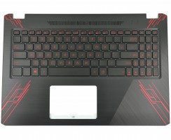Tastatura Asus X570U Rosie cu Palmrest Negru fara TouchPad iluminata backlit