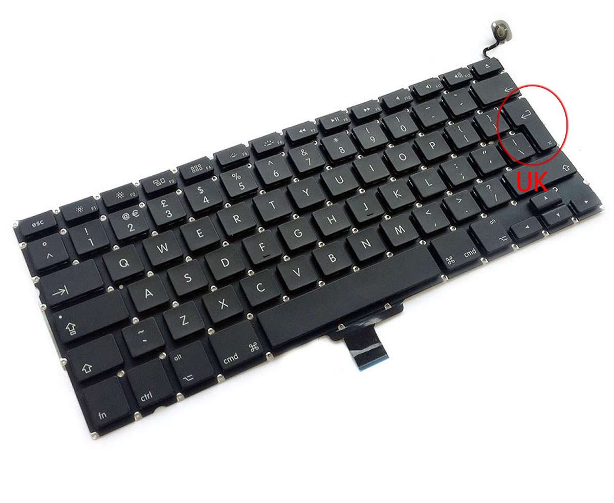 Tastatura Apple MacBook Pro Unibody 13 A1278 layout UK fara rama enter mare A1278