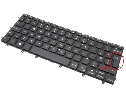 Tastatura Dell XPS 13 9360 iluminata. Keyboard Dell XPS 13 9360. Tastaturi laptop Dell XPS 13 9360. Tastatura notebook Dell XPS 13 9360