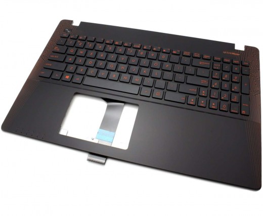Tastatura Asus  A550EP rosie cu Palmrest negru-rosu. Keyboard Asus  A550EP rosie cu Palmrest negru-rosu. Tastaturi laptop Asus  A550EP rosie cu Palmrest negru-rosu. Tastatura notebook Asus  A550EP rosie cu Palmrest negru-rosu