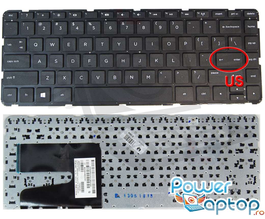 Tastatura HP Pavilion 14 layout US fara rama enter mic HP imagine noua reconect.ro
