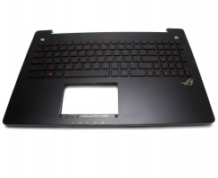 Tastatura Asus 15464000024 neagra cu Palmrest neagra iluminata backlit. Keyboard Asus 15464000024 neagra cu Palmrest neagra. Tastaturi laptop Asus 15464000024 neagra cu Palmrest neagra. Tastatura notebook Asus 15464000024 neagra cu Palmrest neagra