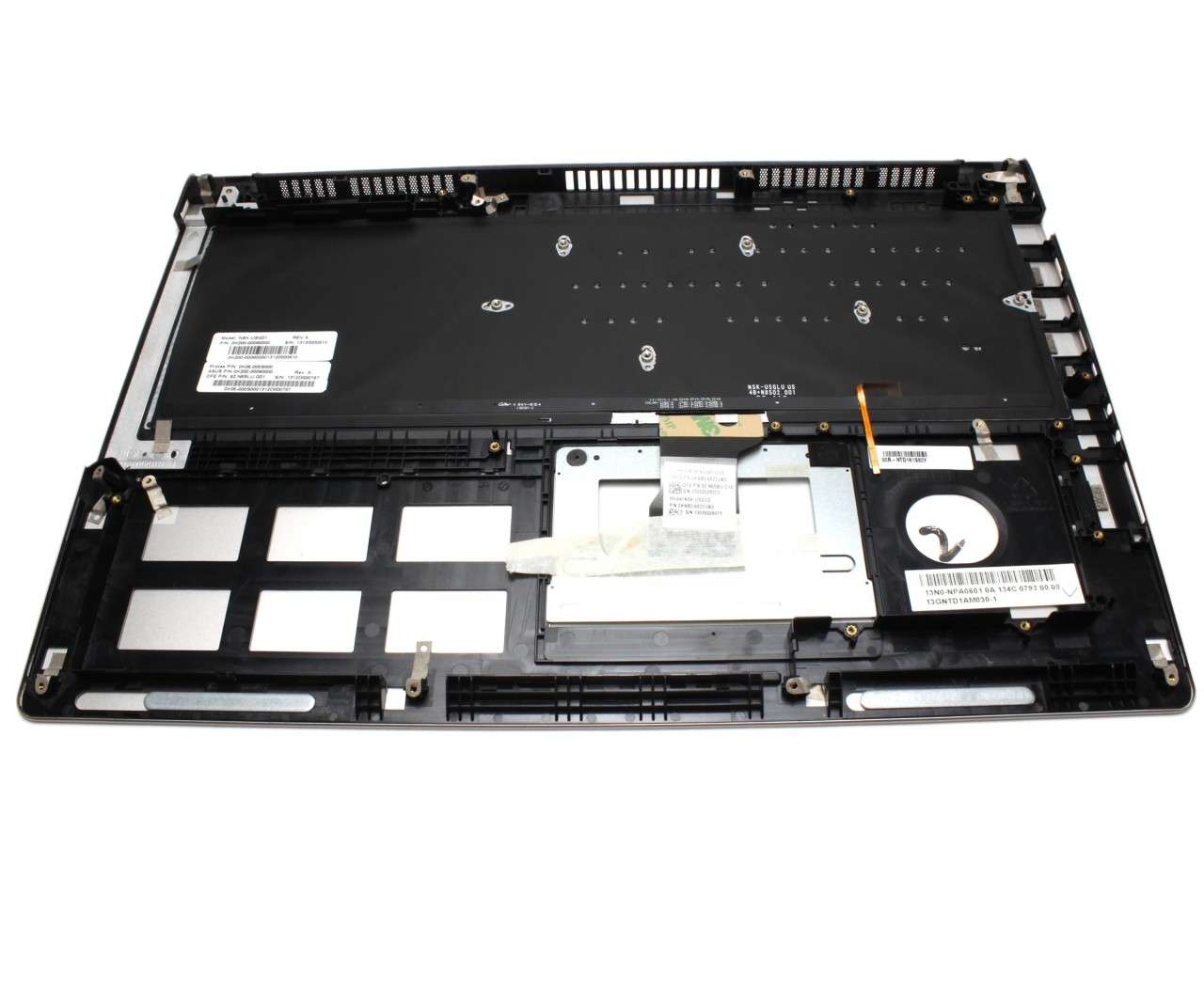 Tastatura Asus UX52V neagra cu Palmrest argintiu iluminata backlit (Neagra) imagine 2022
