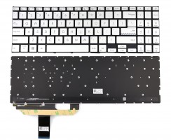 Tastatura Asus VivoBook 15 M1502ZA Argintie iluminata. Keyboard Asus VivoBook 15 M1502ZA. Tastaturi laptop Asus VivoBook 15 M1502ZA. Tastatura notebook Asus VivoBook 15 M1502ZA
