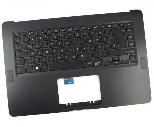 Tastatura Asus NSK-WK1BU Neagra cu Palmrest Negru iluminata backlit. Keyboard Asus NSK-WK1BU Neagra cu Palmrest Negru. Tastaturi laptop Asus NSK-WK1BU Neagra cu Palmrest Negru. Tastatura notebook Asus NSK-WK1BU Neagra cu Palmrest Negru