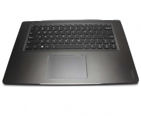 Tastatura Lenovo Yoga 710-15IKB neagra cu Palmrest negru iluminata backlit. Keyboard Lenovo Yoga 710-15IKB neagra cu Palmrest negru. Tastaturi laptop Lenovo Yoga 710-15IKB neagra cu Palmrest negru. Tastatura notebook Lenovo Yoga 710-15IKB neagra cu Palmrest negru
