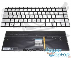 Tastatura HP Envy 13-AE argintie iluminata backlit. Keyboard HP Envy 13-AE argintie. Tastaturi laptop HP Envy 13-AE argintie. Tastatura notebook HP Envy 13-AE argintie