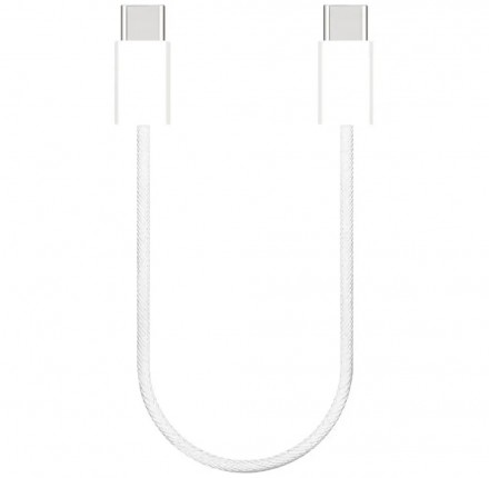 Cablu USB-C scurt 60W 30cm textil impletit Sunix Premium SCIP19 Alb