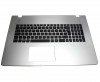 Tastatura Asus  N76VM neagra cu Palmrest argintiu. Keyboard Asus  N76VM neagra cu Palmrest argintiu. Tastaturi laptop Asus  N76VM neagra cu Palmrest argintiu. Tastatura notebook Asus  N76VM neagra cu Palmrest argintiu