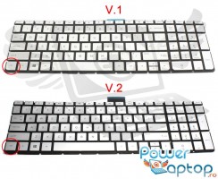Tastatura HP Pavilion 15-bc011nl argintie iluminata. Keyboard HP Pavilion 15-bc011nl. Tastaturi laptop HP Pavilion 15-bc011nl. Tastatura notebook HP Pavilion 15-bc011nl