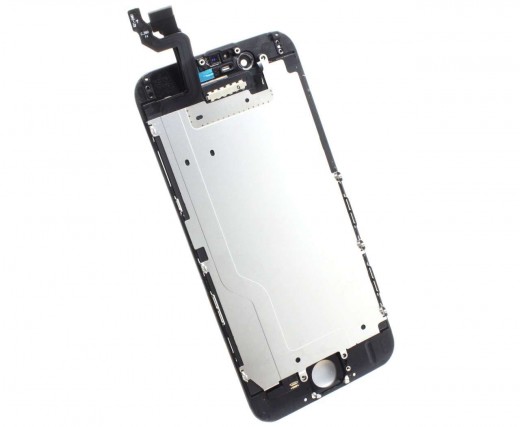 Display iPhone 6 Complet, cu tablita metalica pe spate, conector pentru amprenta si ornamente camera si casca.