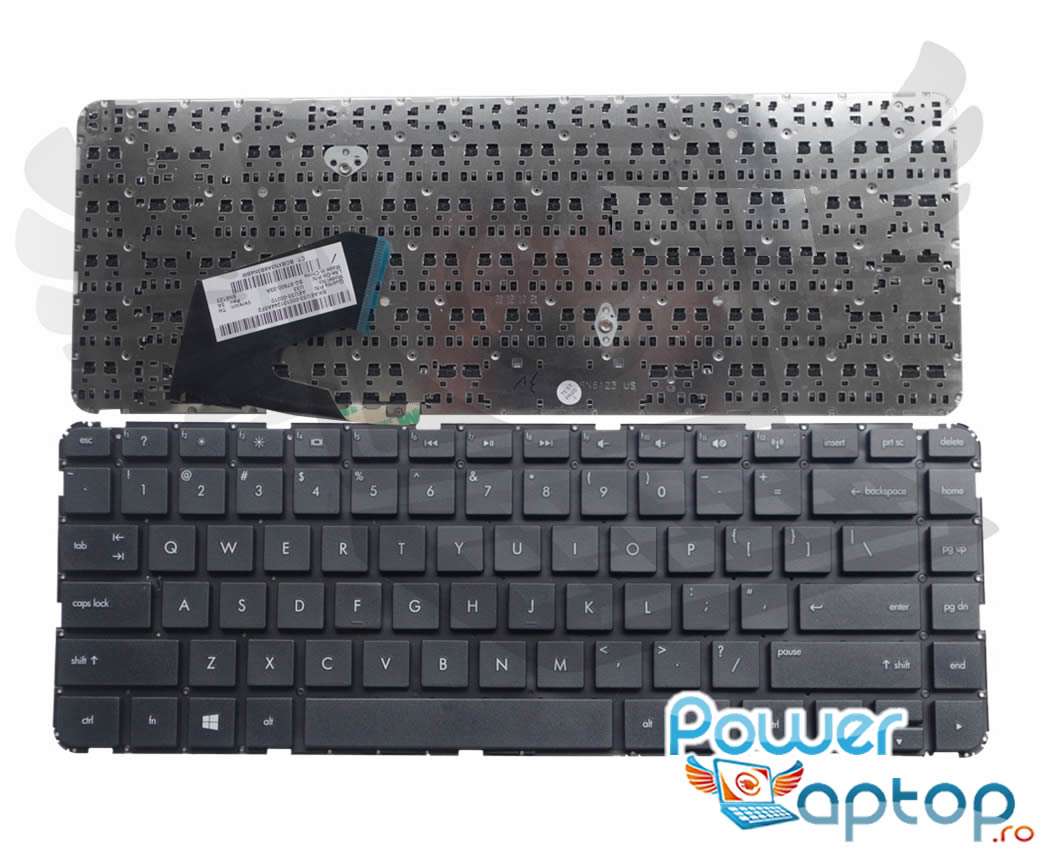 Tastatura neagra HP Pavilion Sleekbook 14 layout US fara rama enter mic imagine powerlaptop.ro 2021