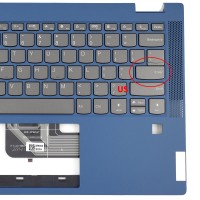 Tastatura Lenovo IdeaPad Flex 5-14IIL05 Type 81X1 Neagra cu Palmrest Albastru fara TouchPad si cu Orificiu Amprenta iluminata backlit