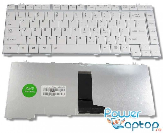 Tastatura Toshiba Satellite Equium L300 alba. Keyboard Toshiba Satellite Equium L300 alba. Tastaturi laptop Toshiba Satellite Equium L300 alba. Tastatura notebook Toshiba Satellite Equium L300 alba