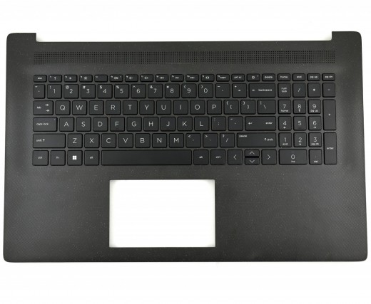 Tastatura HP 17-CP Neagra cu Palmrest negru. Keyboard HP 17-CP Neagra cu Palmrest negru. Tastaturi laptop HP 17-CP Neagra cu Palmrest negru. Tastatura notebook HP 17-CP Neagra cu Palmrest negru