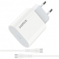 Alimentator USB-C 20W PD Fast Charge Sunix Budget cu cablu USB-C inclus