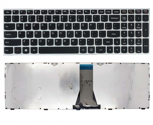 Tastatura Lenovo 25214752  Rama Argintie. Keyboard Lenovo 25214752  Rama Argintie. Tastaturi laptop Lenovo 25214752  Rama Argintie. Tastatura notebook Lenovo 25214752  Rama Argintie