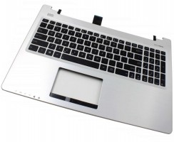 Tastatura Asus  0KN0-N31US13 neagra cu Palmrest argintiu. Keyboard Asus  0KN0-N31US13 neagra cu Palmrest argintiu. Tastaturi laptop Asus  0KN0-N31US13 neagra cu Palmrest argintiu. Tastatura notebook Asus  0KN0-N31US13 neagra cu Palmrest argintiu
