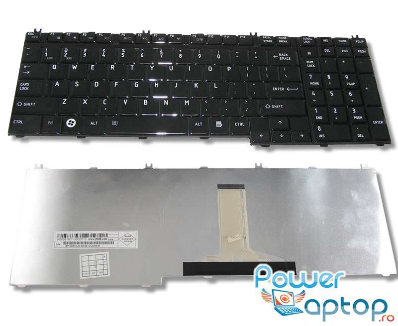 Tastatura Toshiba Satellite L505 S5990 negru lucios