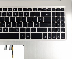 Tastatura Asus VivoBook Pro 15 X580 Neagra cu Palmrest Argintiu fara TouchPad iluminata backlit