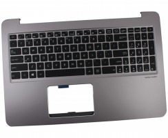 Tastatura Asus 12NB0CBA1M0201 Neagra cu Palmrest Gri iluminata backlit. Keyboard Asus 12NB0CBA1M0201 Neagra cu Palmrest Gri. Tastaturi laptop Asus 12NB0CBA1M0201 Neagra cu Palmrest Gri. Tastatura notebook Asus 12NB0CBA1M0201 Neagra cu Palmrest Gri