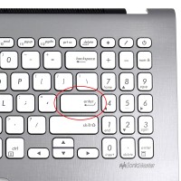 Tastatura Asus VivoBook X530U Argintie cu Palmrest Gri fara TouchPad iluminata backlit