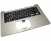 Tastatura Asus X510 neagra cu Palmrest auriu iluminata backlit. Keyboard Asus X510 neagra cu Palmrest auriu. Tastaturi laptop Asus X510 neagra cu Palmrest auriu. Tastatura notebook Asus X510 neagra cu Palmrest auriu