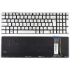 Tastatura Asus N551JM Argintie iluminata. Keyboard Asus N551JM. Tastaturi laptop Asus N551JM. Tastatura notebook Asus N551JM