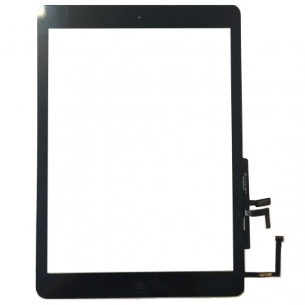 Digitizer Touchscreen Apple iPad 5 A1822 cu buton home si adeziv Negru. Geam Sticla Tableta Apple iPad 5 A1822 cu buton home si adeziv Negru
