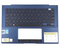 Tastatura Asus ZenBook 14 UX3402VA Neagra cu Palmrest Albastru fara TouchPad iluminata backlit. Keyboard Asus ZenBook 14 UX3402VA Neagra cu Palmrest Albastru fara TouchPad. Tastaturi laptop Asus ZenBook 14 UX3402VA Neagra cu Palmrest Albastru fara TouchPad. Tastatura notebook Asus ZenBook 14 UX3402VA Neagra cu Palmrest Albastru fara TouchPad