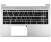 Tastatura HP ProBook 455 G9 Neagra cu Palmrest argintiu iluminata backlit. Keyboard HP ProBook 455 G9 Neagra cu Palmrest argintiu. Tastaturi laptop HP ProBook 455 G9 Neagra cu Palmrest argintiu. Tastatura notebook HP ProBook 455 G9 Neagra cu Palmrest argintiu