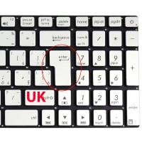 Tastatura Argintie Asus G551 iluminata layout UK fara rama enter mare