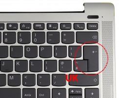 Tastatura Lenovo V192320BK1-UK Gri cu Palmrest Argintiu si TouchPad iluminata backlit