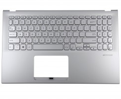 Tastatura Asus VivoBook X512DK Argintie cu Palmrest Argintiu iluminata backlit. Keyboard Asus VivoBook X512DK Argintie cu Palmrest Argintiu. Tastaturi laptop Asus VivoBook X512DK Argintie cu Palmrest Argintiu. Tastatura notebook Asus VivoBook X512DK Argintie cu Palmrest Argintiu