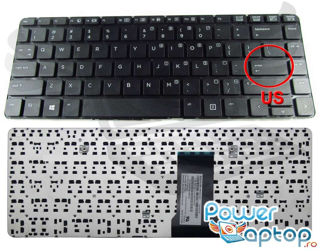Tastatura HP ProBook 430 G1 layout US fara rama enter mic imagine 2021 HP