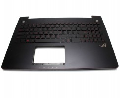 Tastatura Asus 0KNB0-662AUI00 neagra cu Palmrest neagra iluminata backlit. Keyboard Asus 0KNB0-662AUI00 neagra cu Palmrest neagra. Tastaturi laptop Asus 0KNB0-662AUI00 neagra cu Palmrest neagra. Tastatura notebook Asus 0KNB0-662AUI00 neagra cu Palmrest neagra