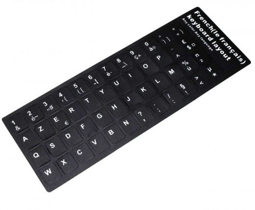 Sticker tastatura laptop layout Frantuzesc FR negru. Sticker taste laptop layout Frantuzesc FR negru