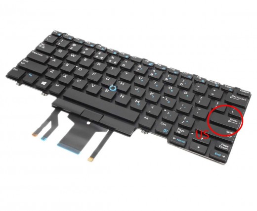 Tastatura Dell Latitude 5480 iluminata. Keyboard Dell Latitude 5480. Tastaturi laptop Dell Latitude 5480. Tastatura notebook Dell Latitude 5480