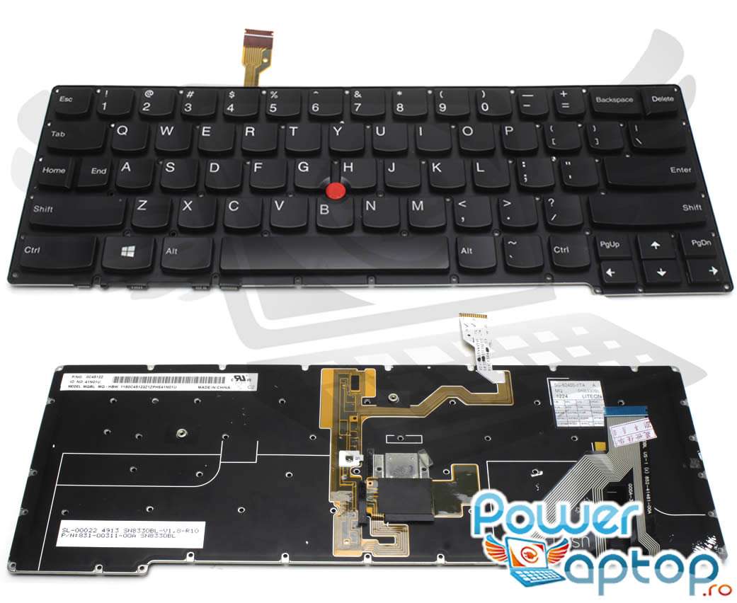 Tastatura Lenovo SN8330BL iluminata layout US fara rama enter mic IBM Lenovo imagine noua 2022