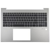 Tastatura HP N08145-001 Neagra cu Palmrest Argintiu fara TouchPad iluminata backlit. Keyboard HP N08145-001 Neagra cu Palmrest Argintiu fara TouchPad. Tastaturi laptop HP N08145-001 Neagra cu Palmrest Argintiu fara TouchPad. Tastatura notebook HP N08145-001 Neagra cu Palmrest Argintiu fara TouchPad