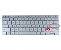 Tastatura Gri Asus Zenbook Flip 14 UM462DA iluminata layout US fara rama enter mic