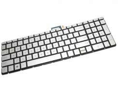 Tastatura HP Envy 17-N argintie iluminata. Keyboard HP Envy 17-N. Tastaturi laptop HP Envy 17-N. Tastatura notebook HP Envy 17-N