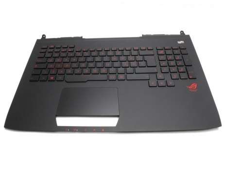 Tastatura Asus G751JY neagra cu Palmrest negru iluminata backlit. Keyboard Asus G751JY neagra cu Palmrest negru. Tastaturi laptop Asus G751JY neagra cu Palmrest negru. Tastatura notebook Asus G751JY neagra cu Palmrest negru