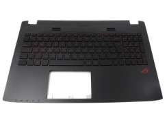 Tastatura Asus  GL552VW cu Palmrest negru iluminata backlit. Keyboard Asus  GL552VW cu Palmrest negru. Tastaturi laptop Asus  GL552VW cu Palmrest negru. Tastatura notebook Asus  GL552VW cu Palmrest negru